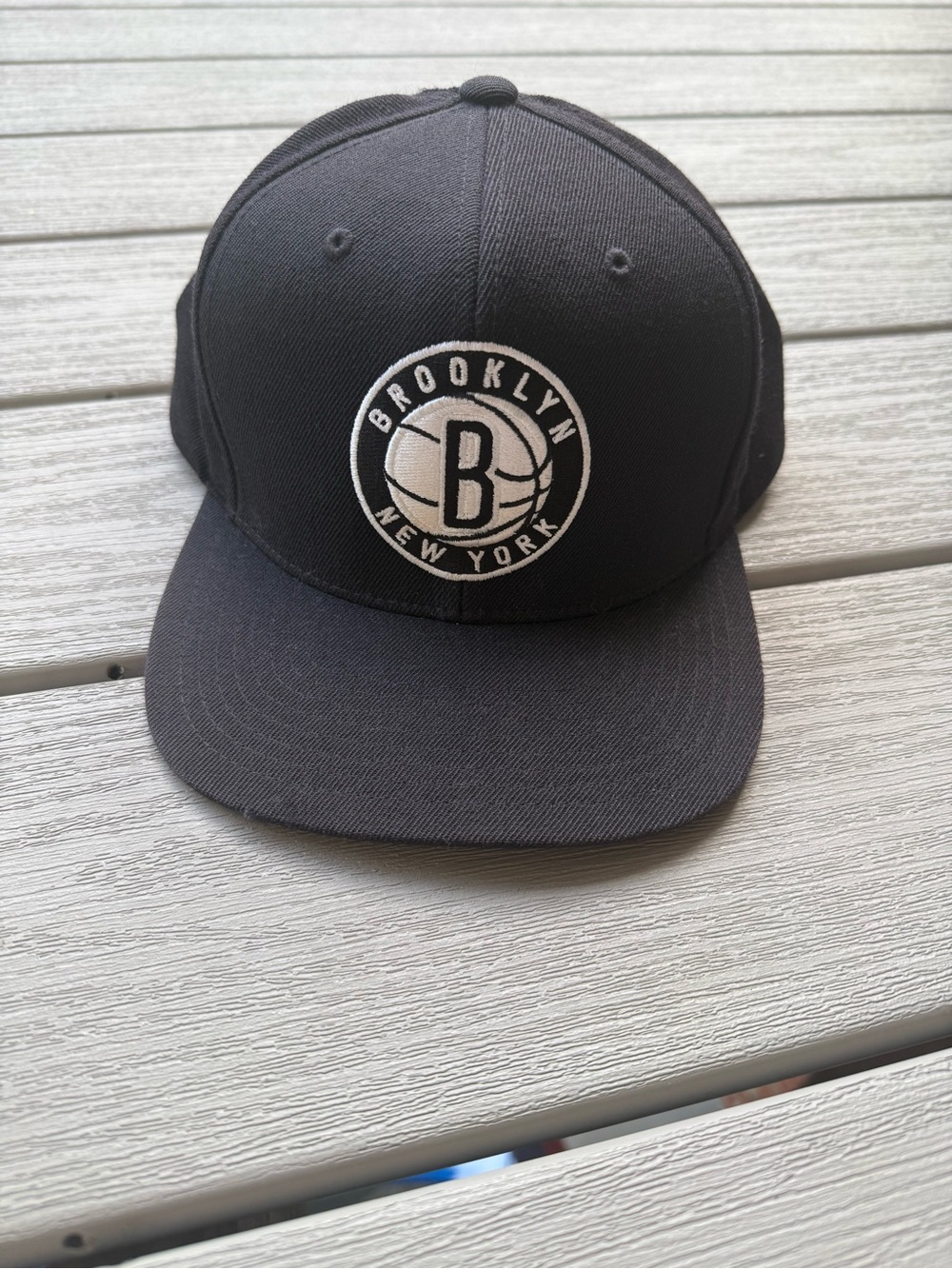 Mitchell & Ness Brooklyn Nets Snapback Hat Black NBA Adjustable Cap